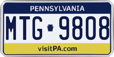 PA license plate MTG9808