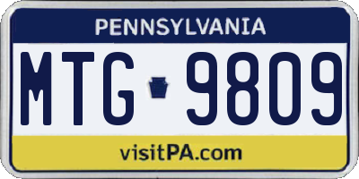 PA license plate MTG9809