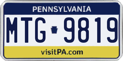 PA license plate MTG9819