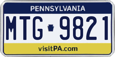 PA license plate MTG9821