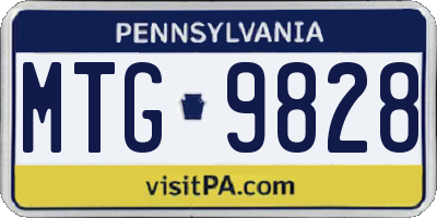 PA license plate MTG9828
