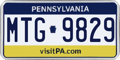PA license plate MTG9829