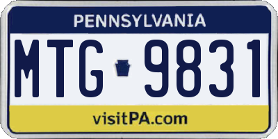 PA license plate MTG9831