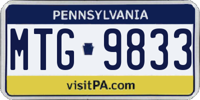 PA license plate MTG9833
