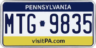 PA license plate MTG9835