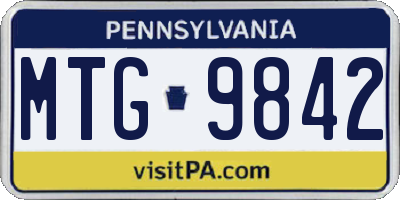 PA license plate MTG9842