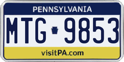 PA license plate MTG9853