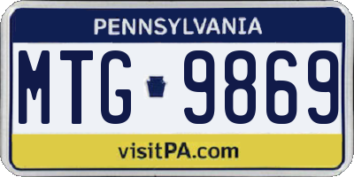PA license plate MTG9869