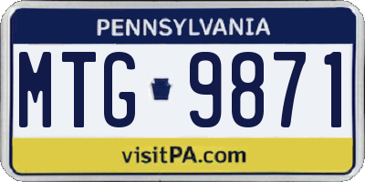 PA license plate MTG9871