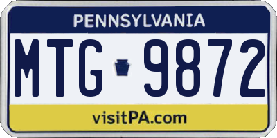 PA license plate MTG9872