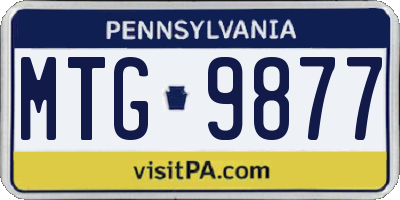 PA license plate MTG9877