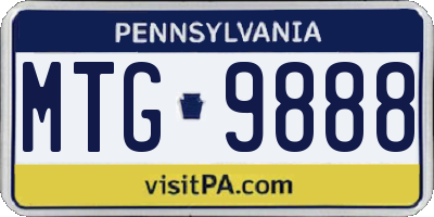PA license plate MTG9888