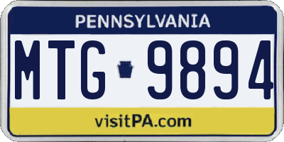 PA license plate MTG9894