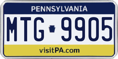 PA license plate MTG9905