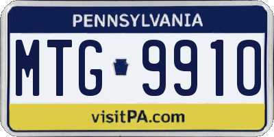 PA license plate MTG9910