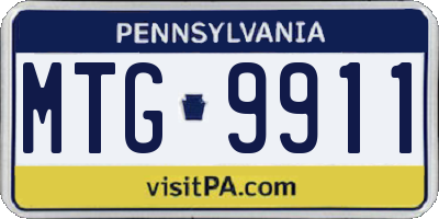 PA license plate MTG9911