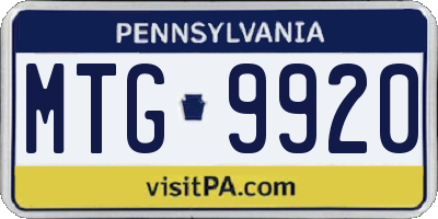 PA license plate MTG9920