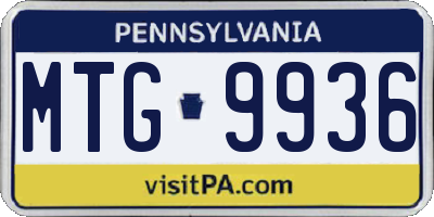 PA license plate MTG9936