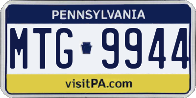 PA license plate MTG9944