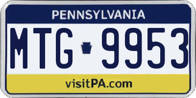 PA license plate MTG9953