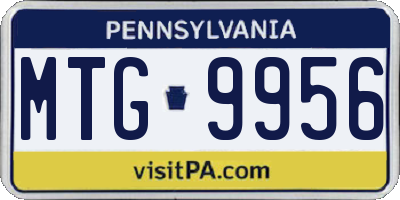PA license plate MTG9956
