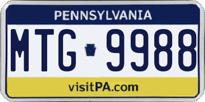 PA license plate MTG9988