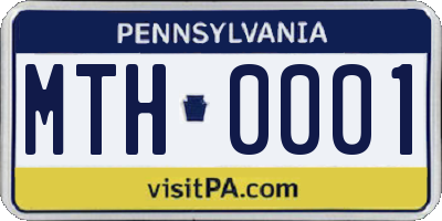 PA license plate MTH0001