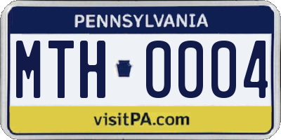 PA license plate MTH0004