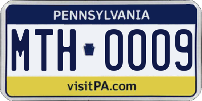 PA license plate MTH0009