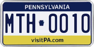 PA license plate MTH0010