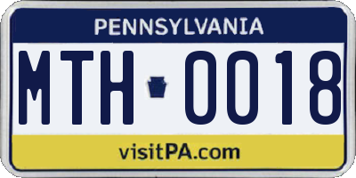PA license plate MTH0018