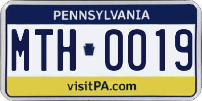 PA license plate MTH0019