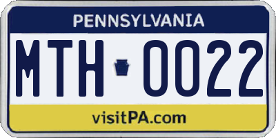 PA license plate MTH0022