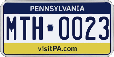 PA license plate MTH0023