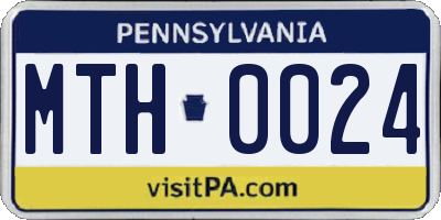 PA license plate MTH0024
