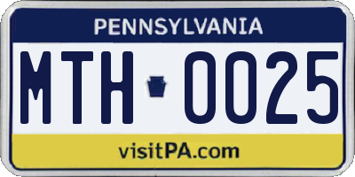PA license plate MTH0025