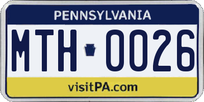 PA license plate MTH0026