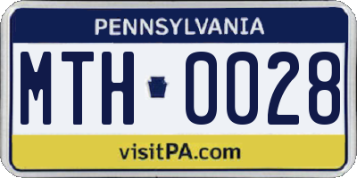 PA license plate MTH0028