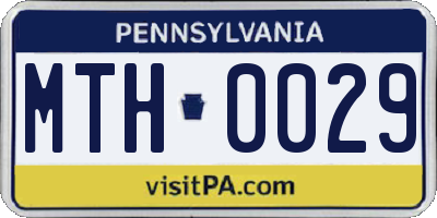 PA license plate MTH0029