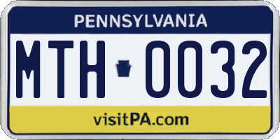 PA license plate MTH0032