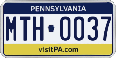 PA license plate MTH0037
