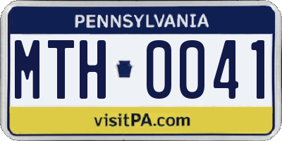 PA license plate MTH0041