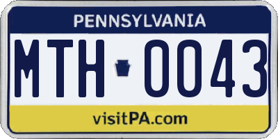 PA license plate MTH0043