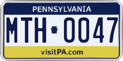 PA license plate MTH0047