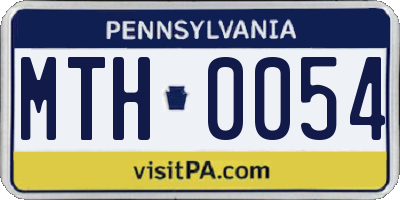 PA license plate MTH0054