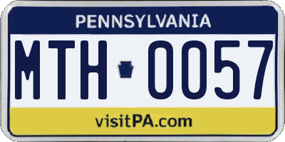 PA license plate MTH0057