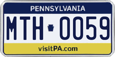 PA license plate MTH0059
