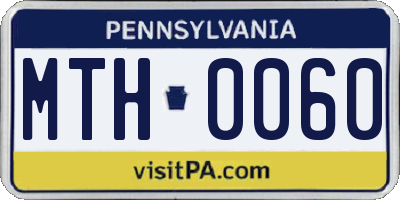 PA license plate MTH0060