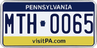 PA license plate MTH0065