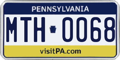PA license plate MTH0068